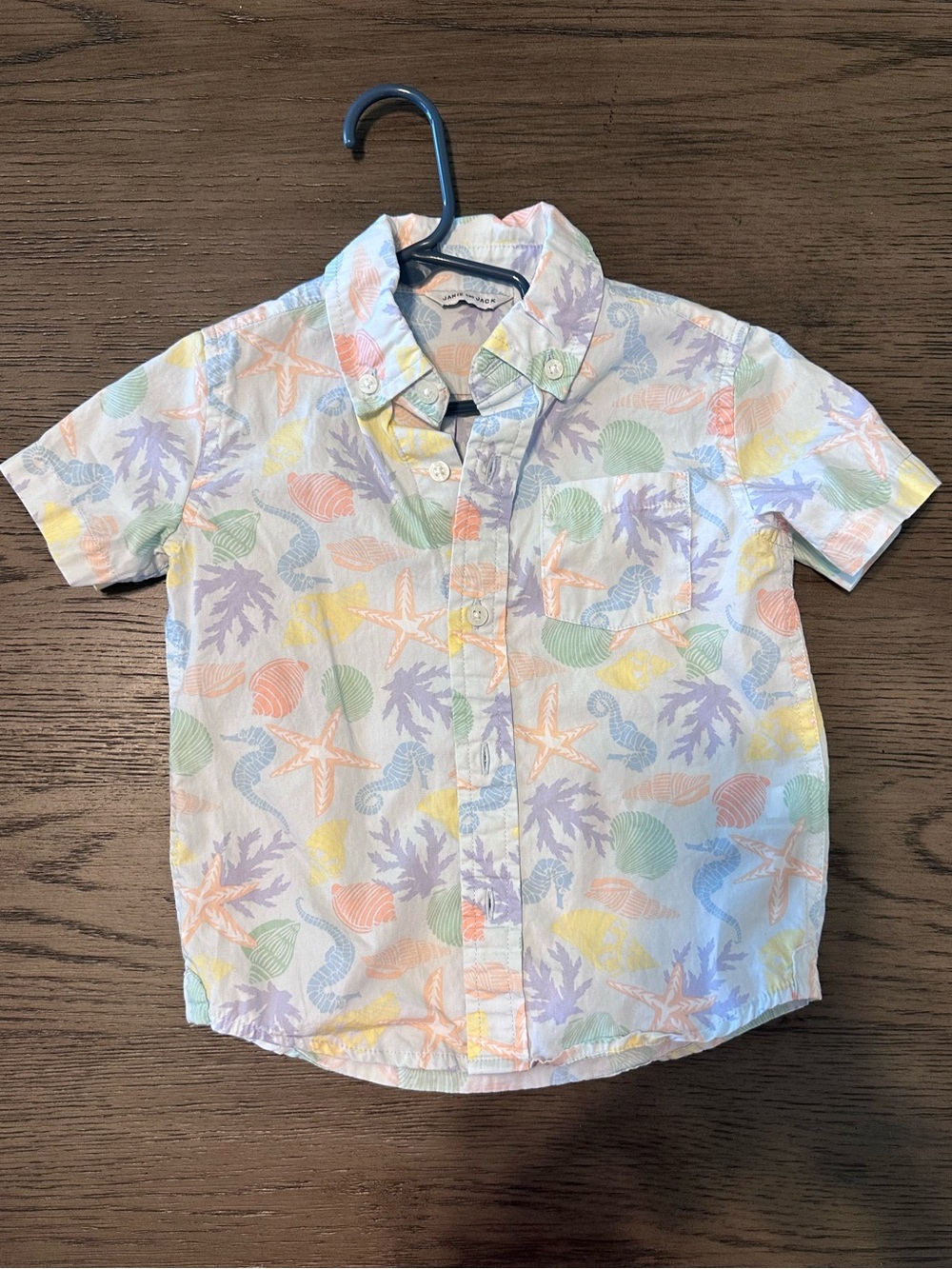 Janie and Jack boys Pastel Beach Motif Button-Down Shirt